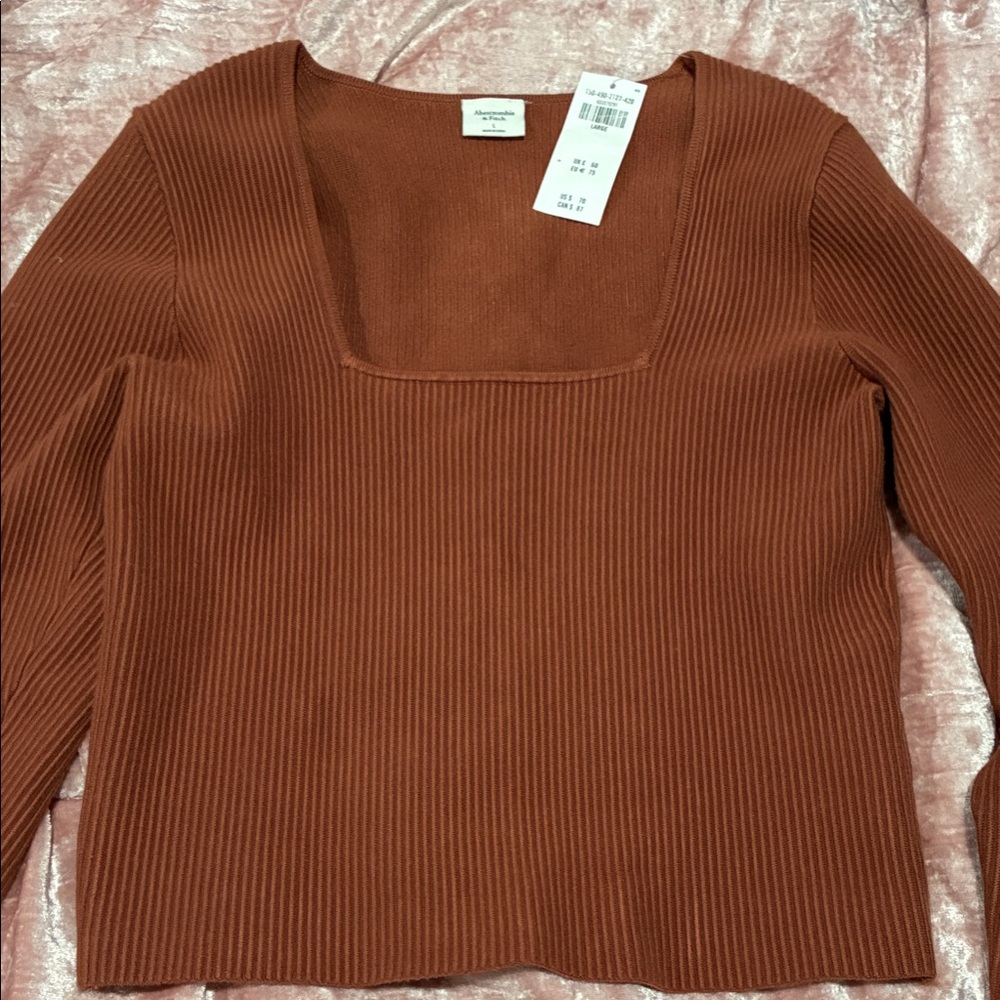 Abercrombie & Fitch Terracotta Ribbed Sweater
